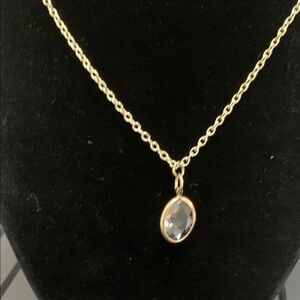 Elegant Gold tone crystal Pendant Necklace NWOT